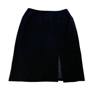 Larry Levine Suits Women’s Knee Length Pencil Skirt Charcoal 10 Petite Slit